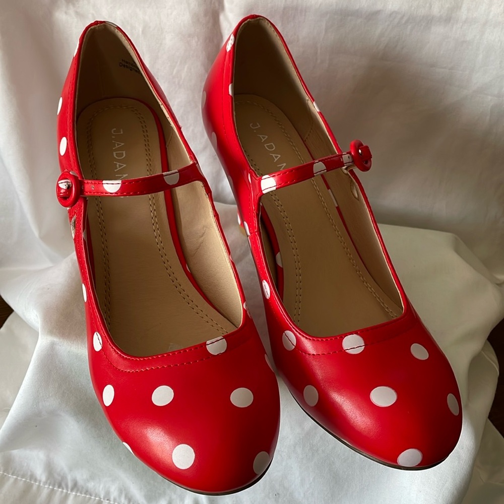 Adams Red Polka Dot Mary Jane Shoes